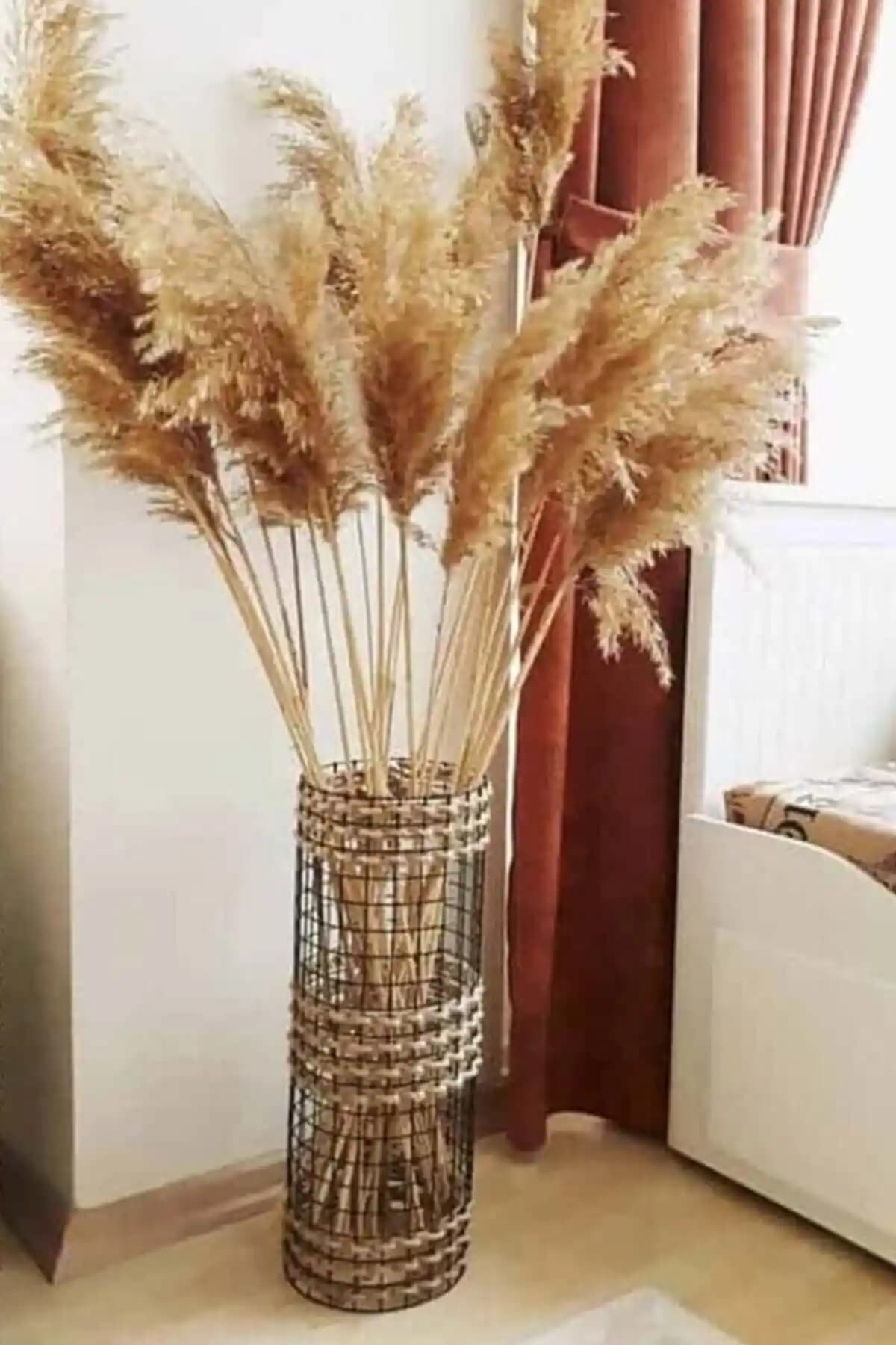 ZİLLİ CONCEPT Metal Tel Hasır Örgülü Tasarım Vazo ile Modern ve Şık Dekorasyon