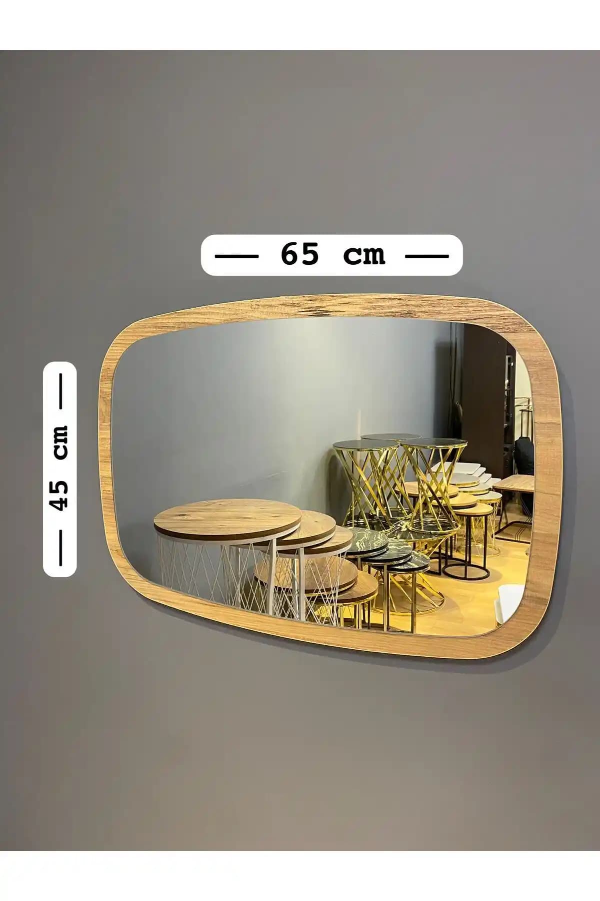 ZTM KONSEPT Ayna Kare Oval Atlantik Çam ile Şık ve Dayanıklı İç Mekan Dekorasyonu