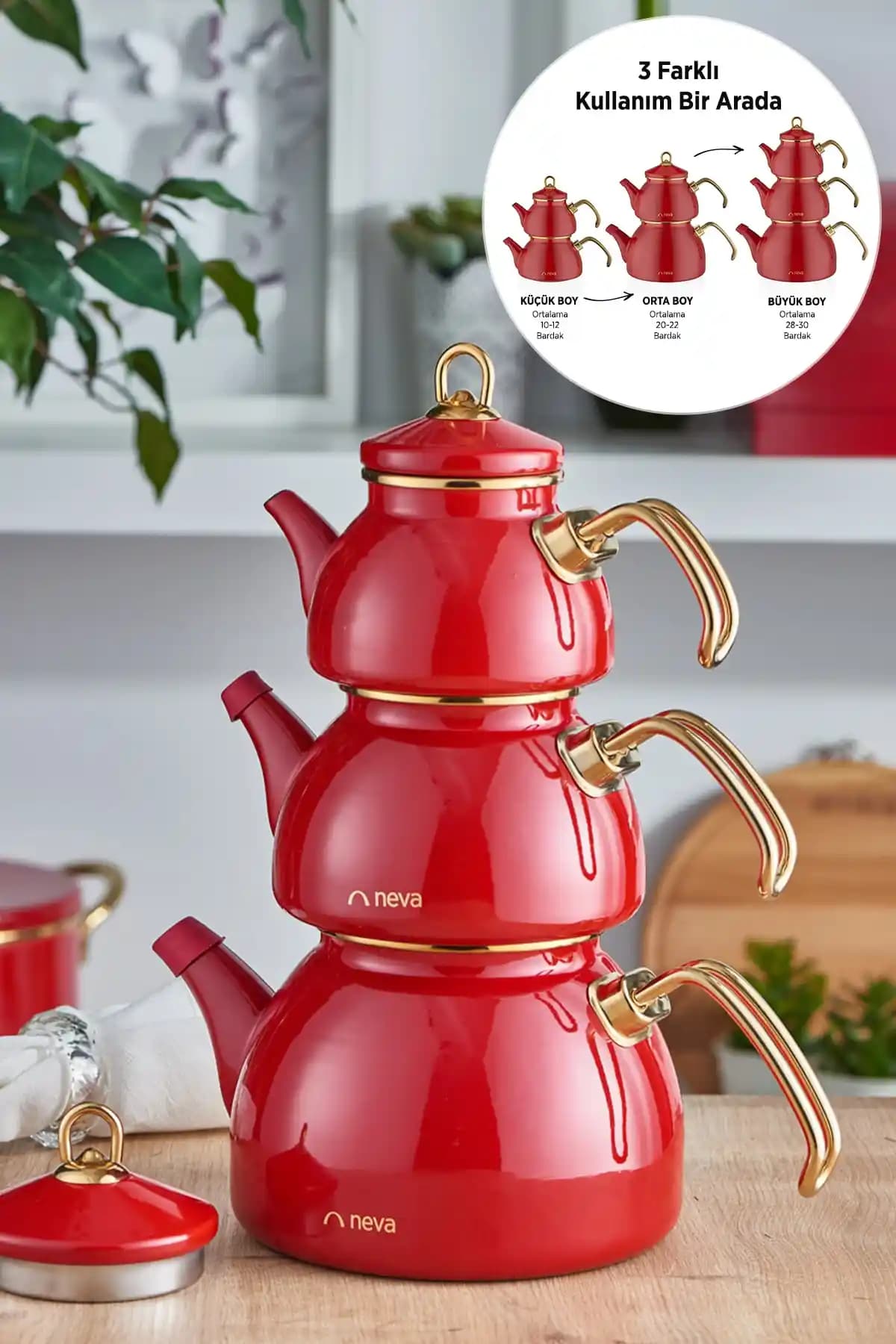 3 Katlı Çaydanlık Seçenekleri ve Dekorasyon İpuçlarıyla Modern Mutfaklar