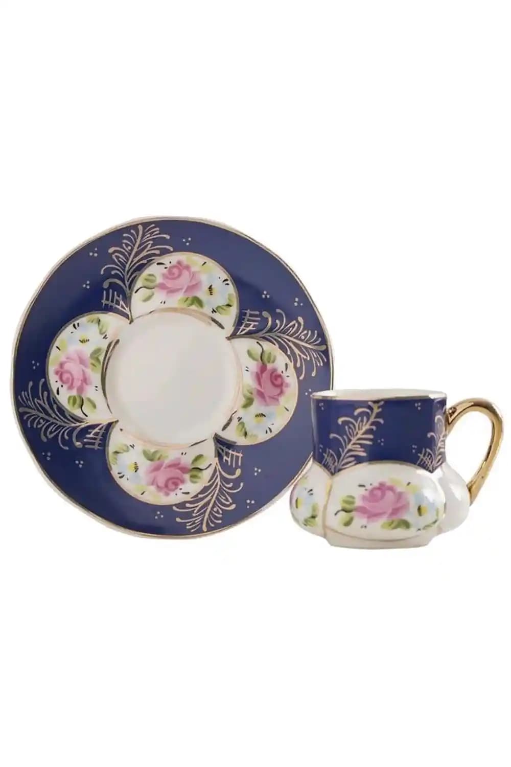 Açelya Motifli Kahve Fincan Takımı 6'lı Set: Dekorasyon ve Mobilyada Zarafet