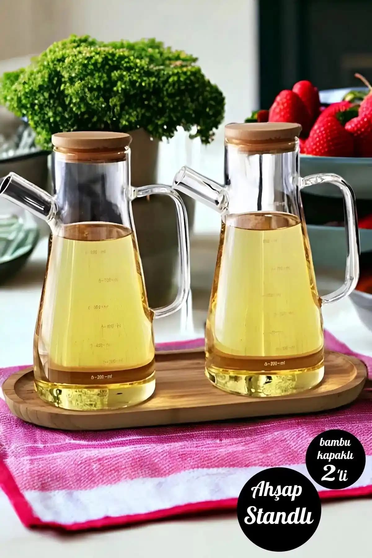 Bambu Kapaklı Cam Yağdanlıklar ile Mutfakta Şıklık ve İşlevsellik Artırma