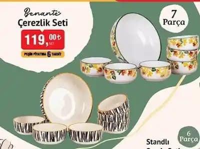 Benante 7 Parça Çerezlik Seti ile Modern ve Şık Sofralar Yaratın