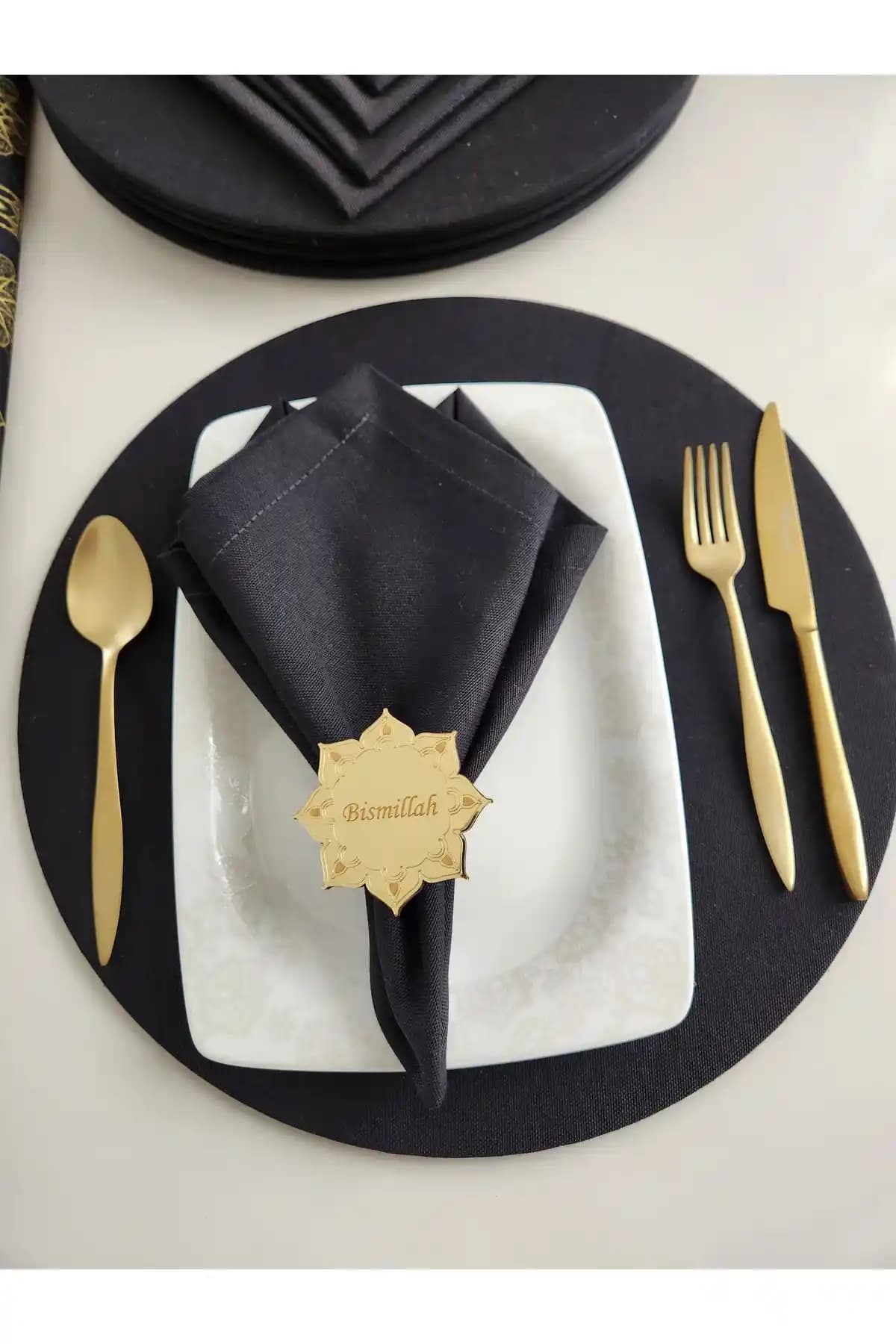 Bismillah Yazılı Peçete Halkası Dekorasyon ve Manevi Anlam Katmanın Şık Yolu