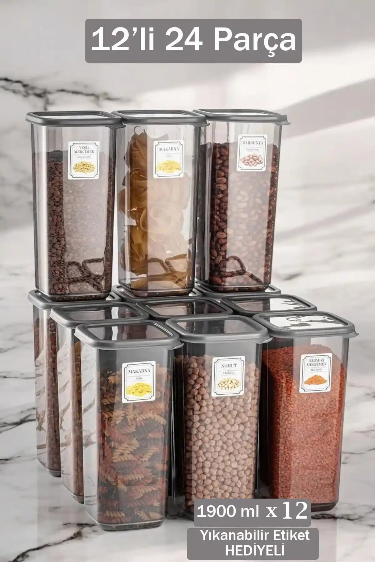 Büyük Boy Bakliyat Saklama Kabı ile Mutfakta Hem Fonksiyon Hem Estetik Sağlayın