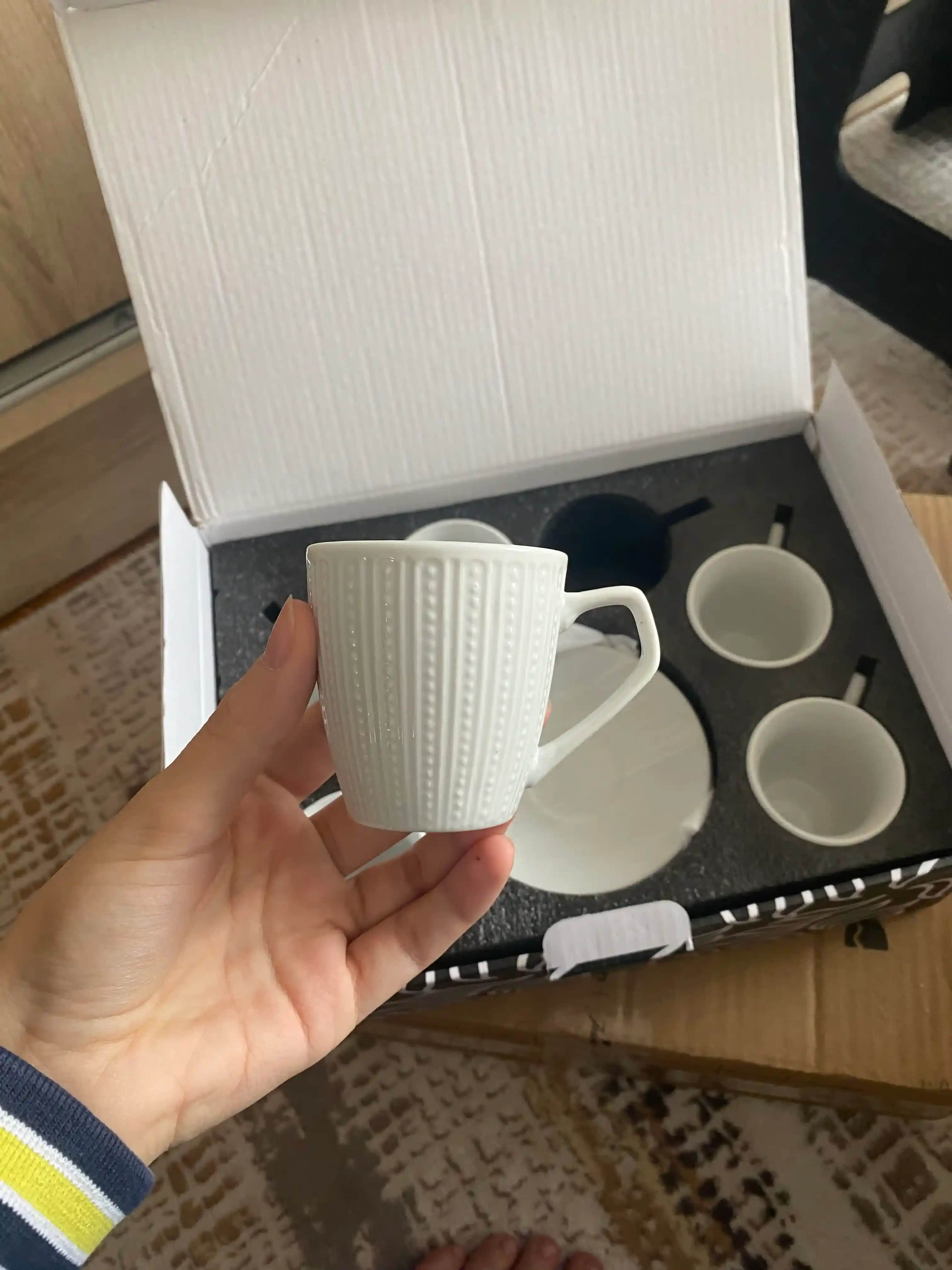 Emsan Ortaköy 6 Kişilik Kahve Fincan Takımı 90 ml Şık ve Dayanıklı Tasarım