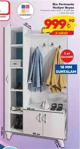 Evinize Şıklık Katacak Beyaz Eko Portmanto ve Vestiyer Seçenekleri