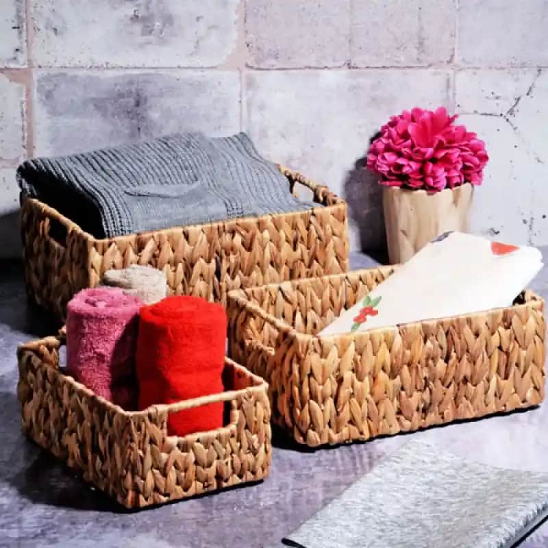 Hasır Sepet 3'lü Setler ile Dekorasyonunuza Şık ve İşlevsel Dokunuşlar