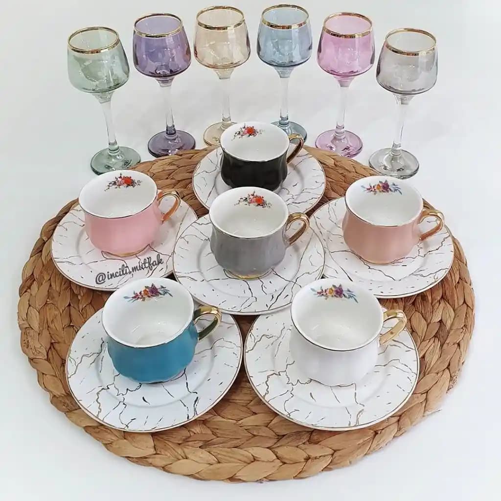 İncili Fincan Takımıyla Dekorasyonunuza Zarafet Katın ve Şıklığı Yansıtın