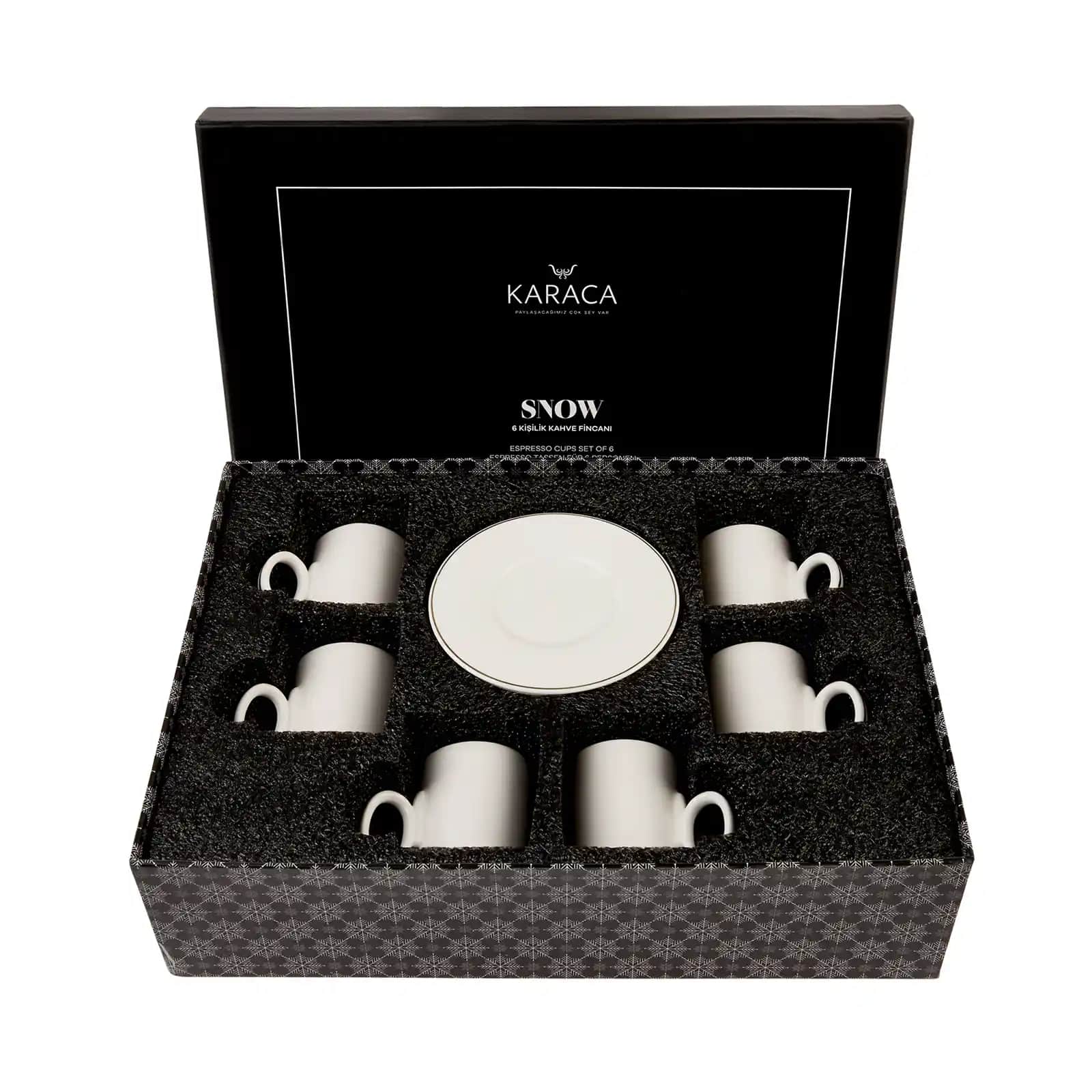 Karaca Snow 6 Kişilik Kahve Fincanı Takımı Modern ve Şık Tasarımıyla Dekorasyona Uyum Sağlar