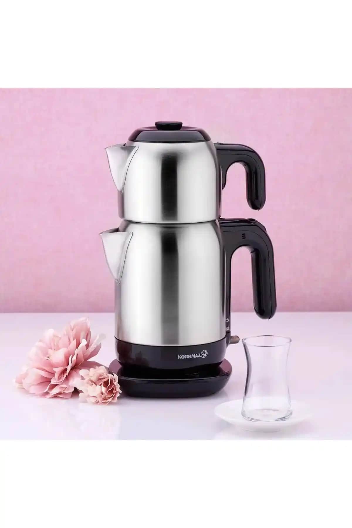 Korkmaz Demtez Satin Siyah Elektrikli Çaydanlık: Modern ve Şık Tasarım ile Fonksiyonellik