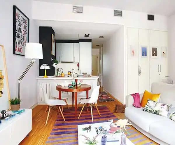 Küçük Amerikan Mutfak ve Oturma Odası Tasarımıyla Fonksiyonellik ve Estetiği Yakalayın