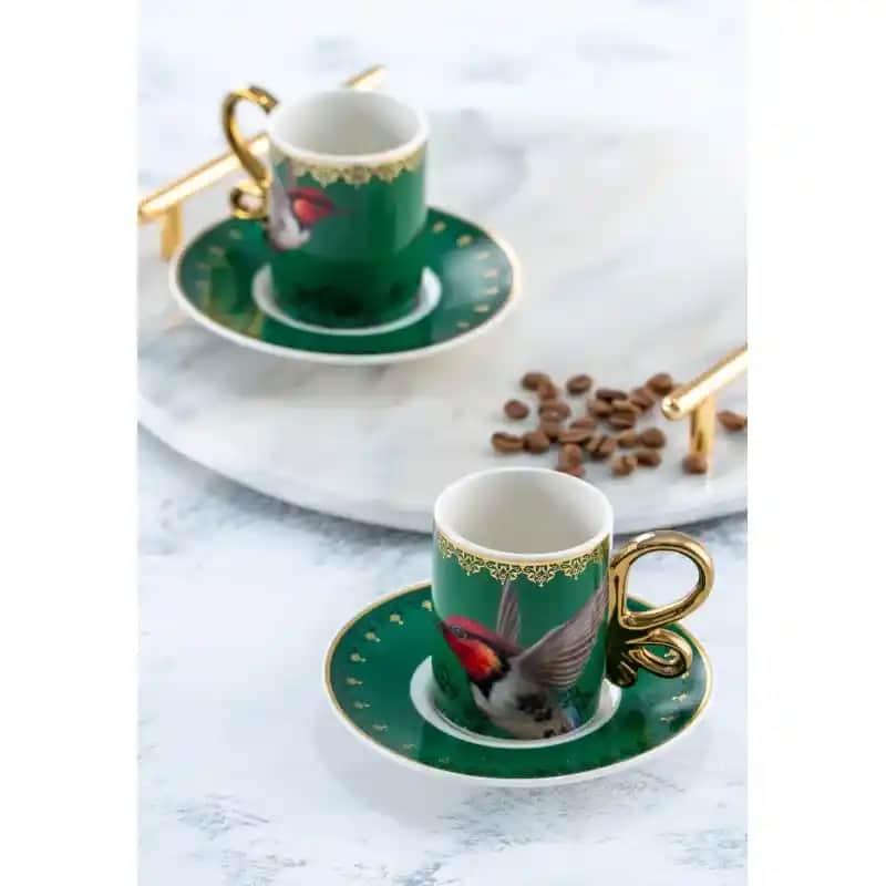 Kuş Desenli Kahve Fincanlarıyla Dekorasyonda Doğal ve Şık Dokunuşlar