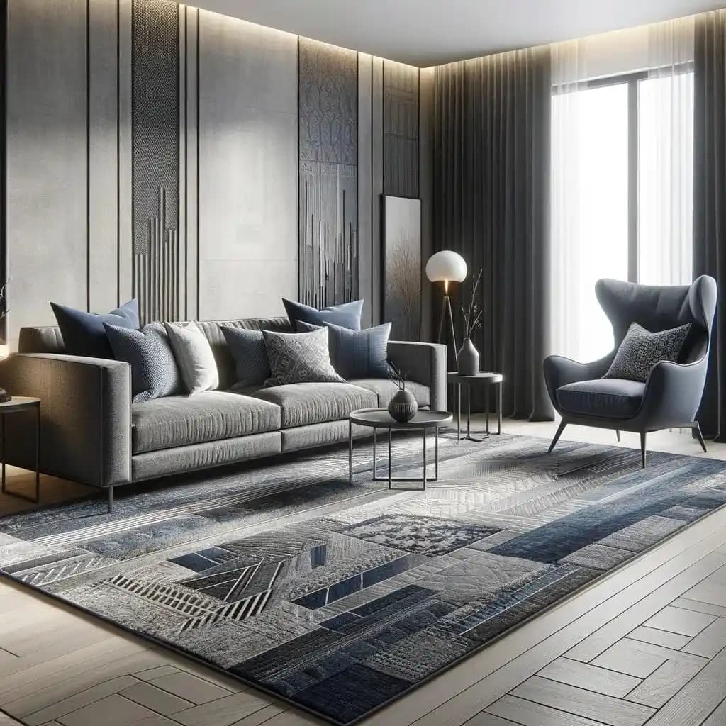 Lacivert Koltuklara Uygun Halı Seçimi ve Dekorasyon İpuçları