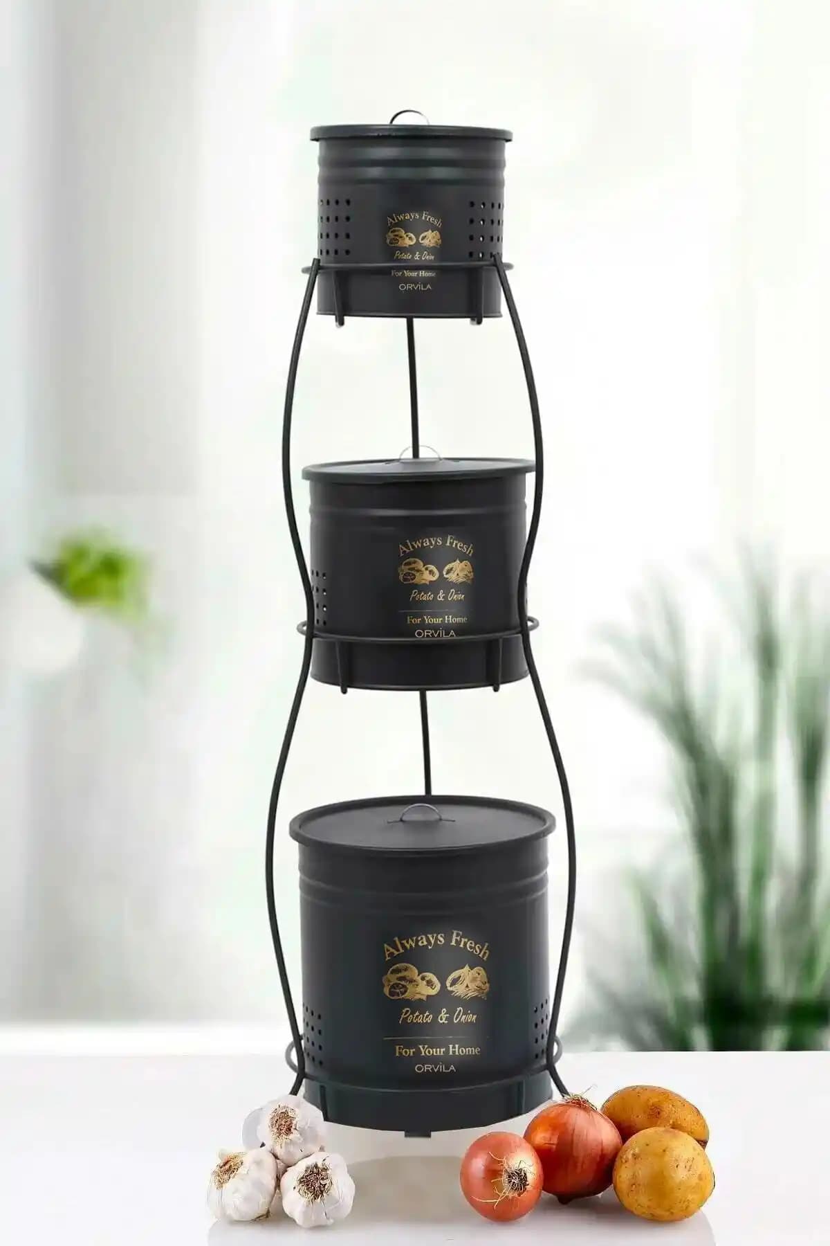 Metal Patates ve Soğanlıklar ile Mutfak Dekorasyonunda Şıklık ve Fonksiyonellik