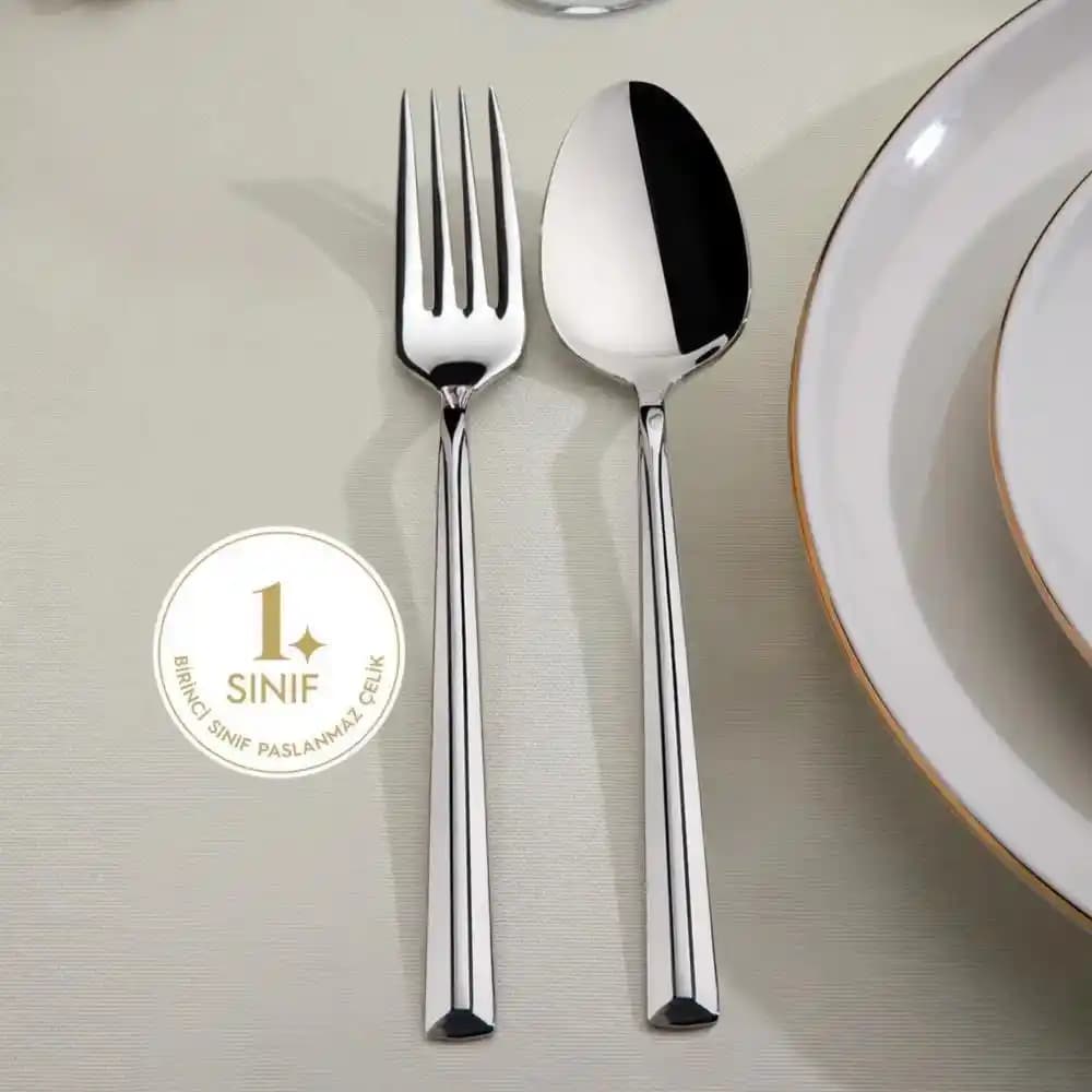 Nehir Çatal Kaşık Takımı 60 Parça Modern ve Şık Sofra Setleri