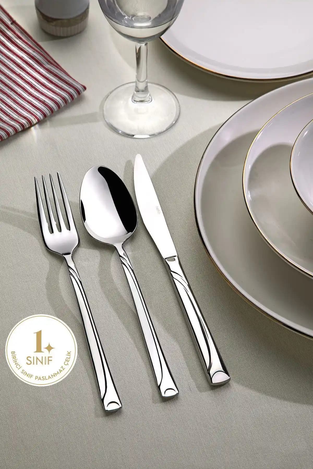 Nehir Temalı Kaşık, Bıçak ve Çatal Takımı ile Mutfakta Doğal ve Şık Bir Atmosfer Yaratın