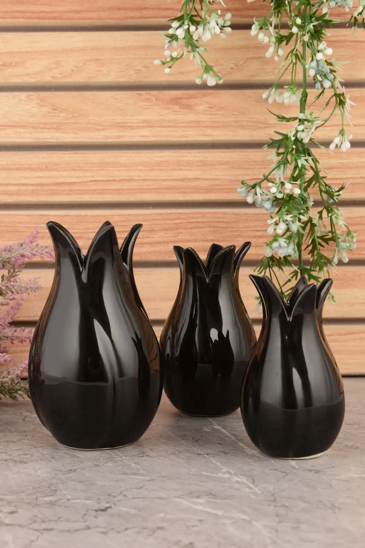 ANGDESİGNAngdesign Lale Seramik Biblo Seti: Estetik ve Modern Dekorasyon
