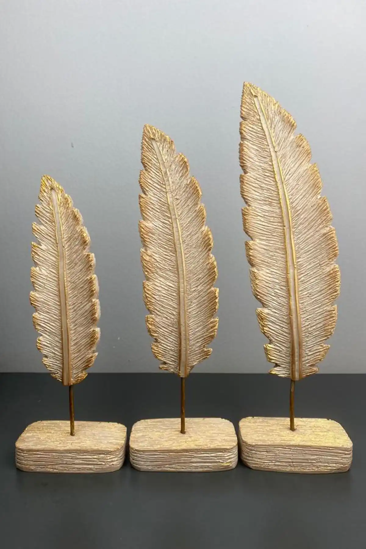 Euro DecoraLüx Dekoratif Tüy 3'lü Set: Modern ve Şık Ev Dekorasyonu