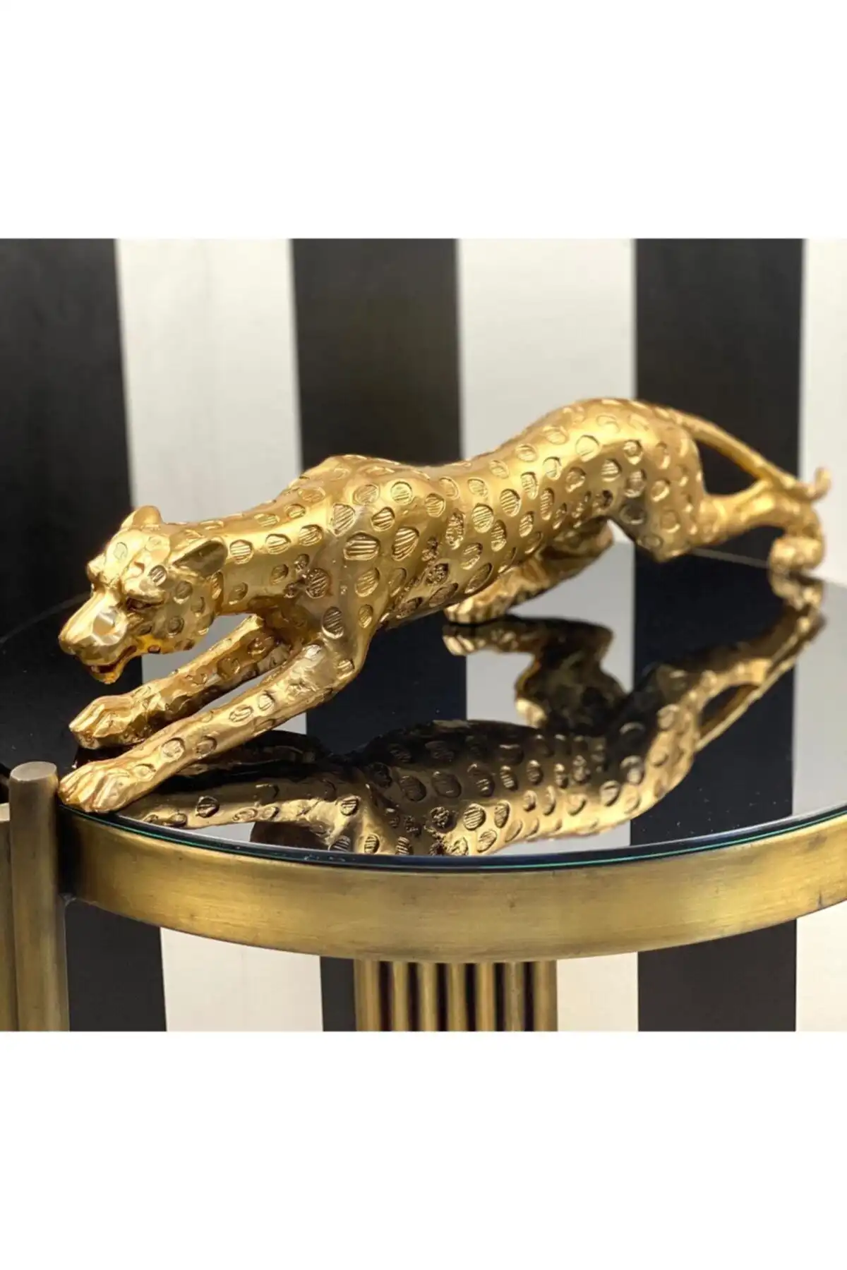 Mirsa Global Leopar Gold Dekoratif Biblo: Şık ve Estetik Tasarım
