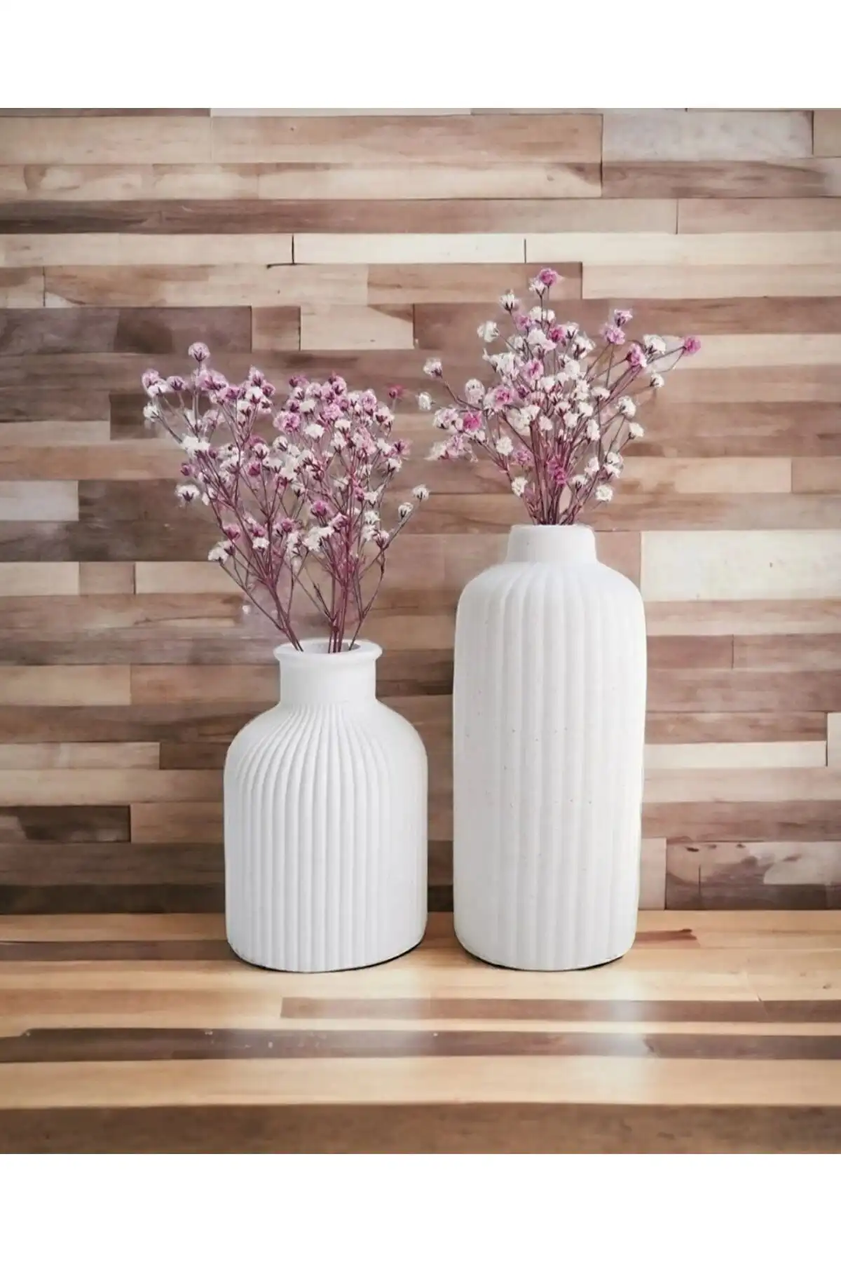 Quelife İskandinav Tarz Beton Vazo Seti ile Modern Dekorasyon
