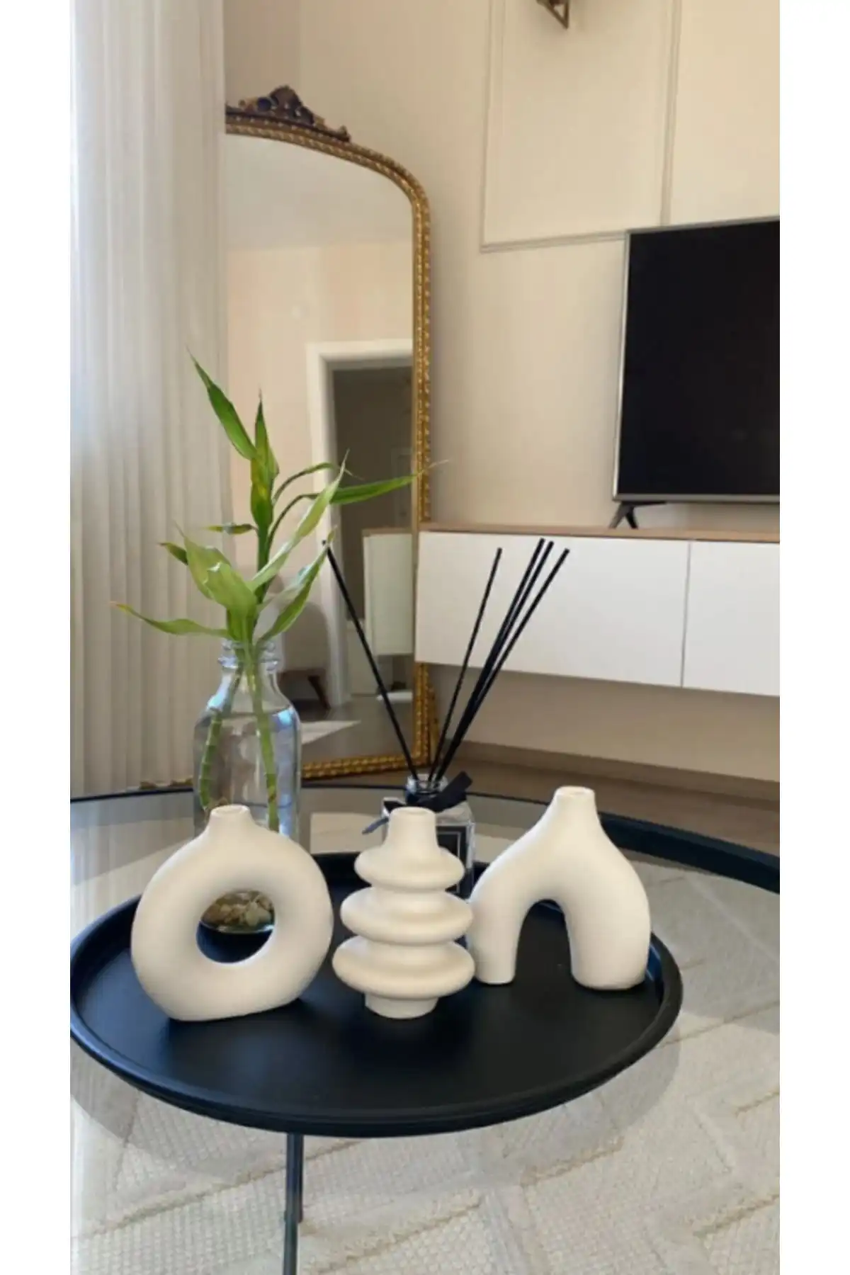 Ogish 10 Cm 3'lü Minimal Dekoratif Bohem Vazo Seti ile Eviniz İçin Şıklık