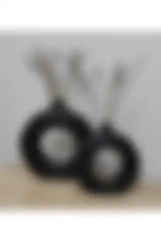 Özgün El Yapımı Siyah Dekoratif Vazo Seti ile Evinizi Güzelleştirin