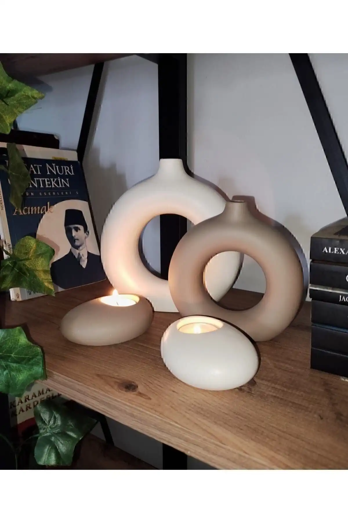 PAYE DEKOR Bohem Halka Vazo ve Elips Mumluk Seti ile Şık ve Fonksiyonel Ev Dekorasyonu