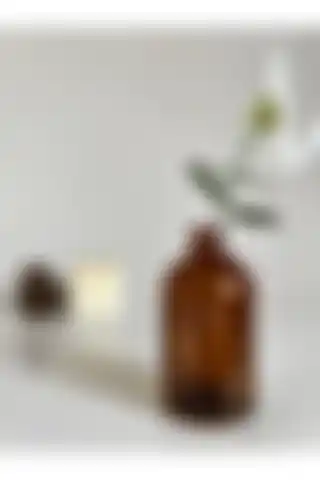 GO BLOBS 100ml Amber Kahverengi Mini Cam Vazo ile Estetik Dekorasyon