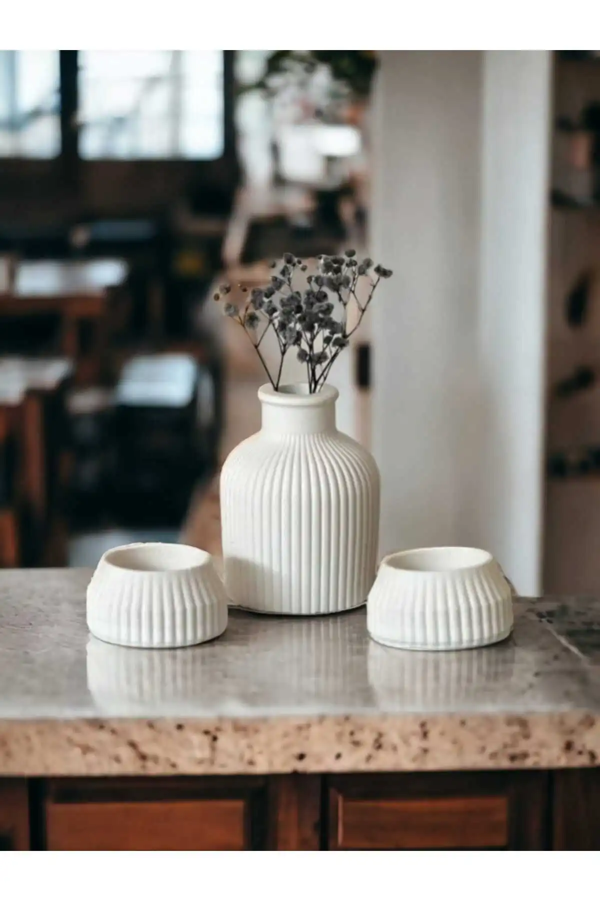 Gorgon Art 3'lü İskandinav Vazo Tealight Mumluk Seti ile Zarif Dekorasyon