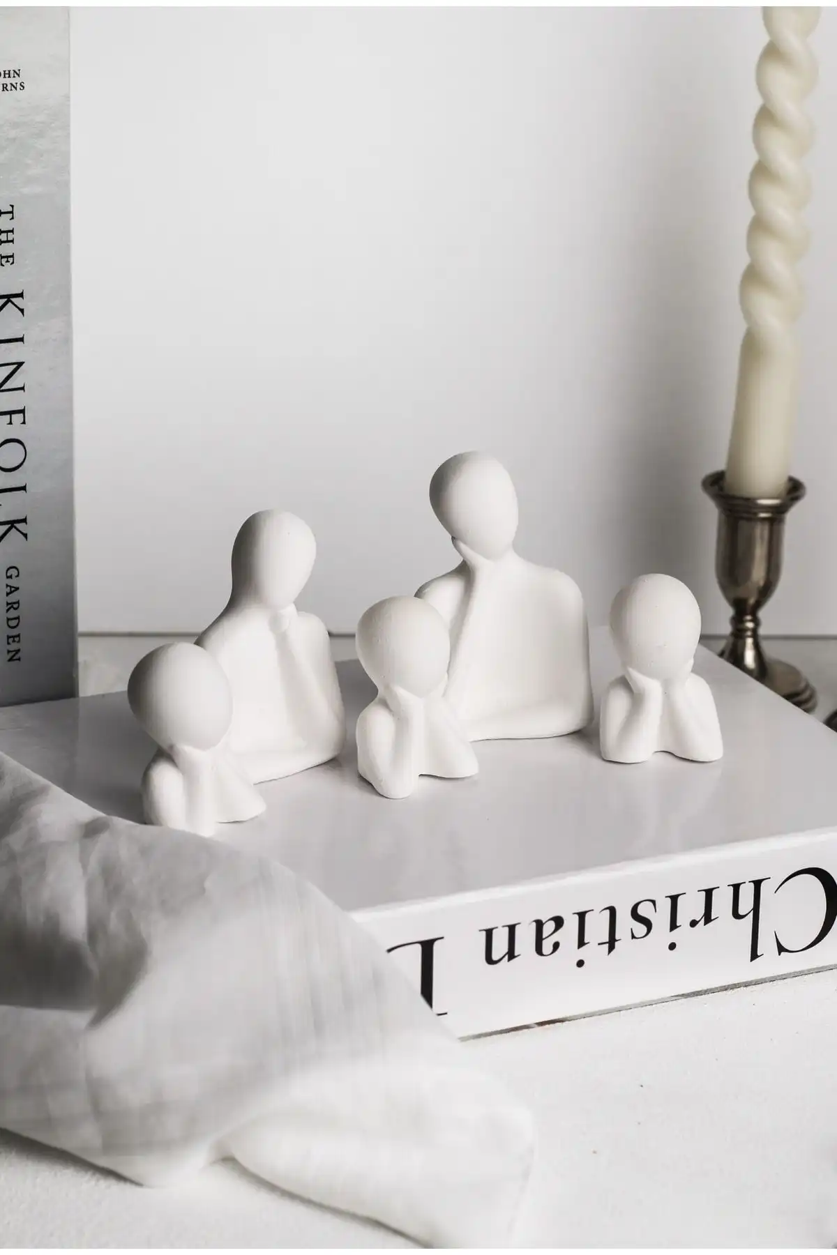 Lalezen Home 5 Kişilik Beton Heykel Obje Biblo ile Modern Ev Dekorasyonu