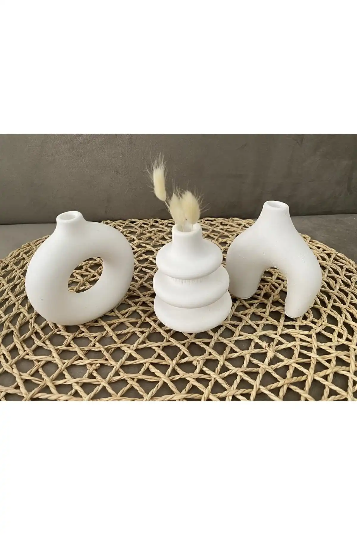 YADEHOME Minimal Vazo Üçlü Set: Şık ve Estetik Ev Aksesuarı