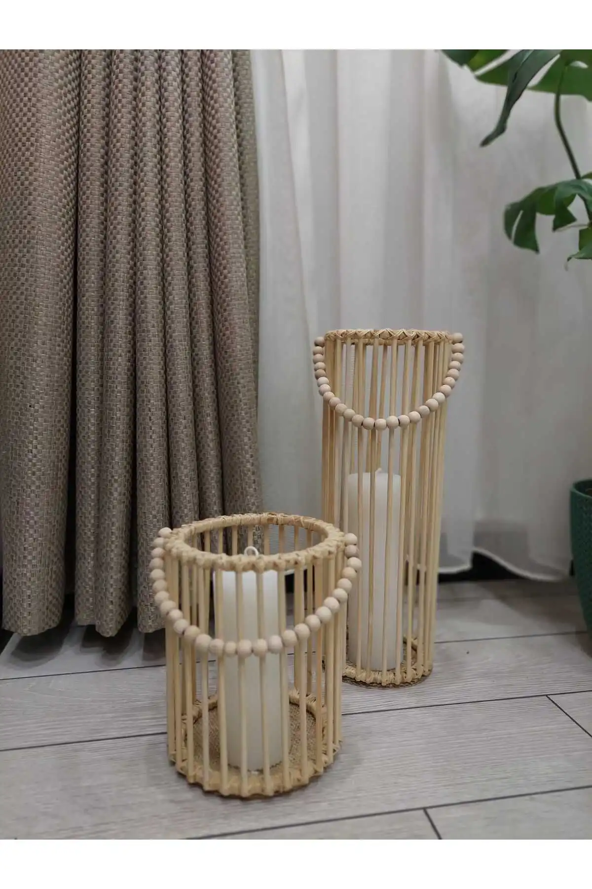 Mervebarış Fener Tipi Mumluk Sepet 2'li Set: Estetik ve Fonksiyonellik