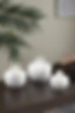 Louis Marie Dekoratif 3'lü Beyaz Biblo Nar Seti ile Modern Detaylar
