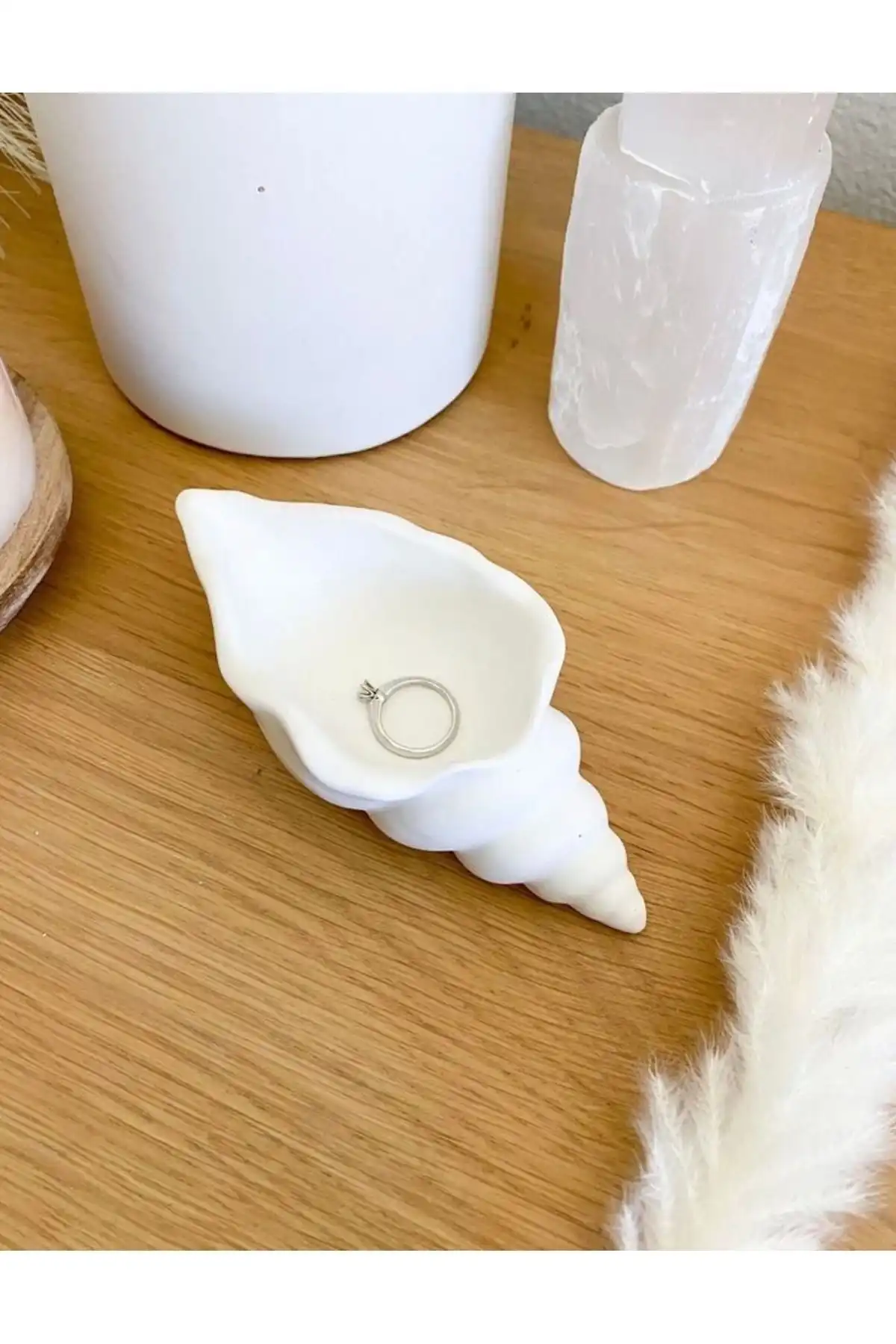 Mandalin Store Deniz Kabuğu Görünümlü El Yapımı Dekoratif Mumluk