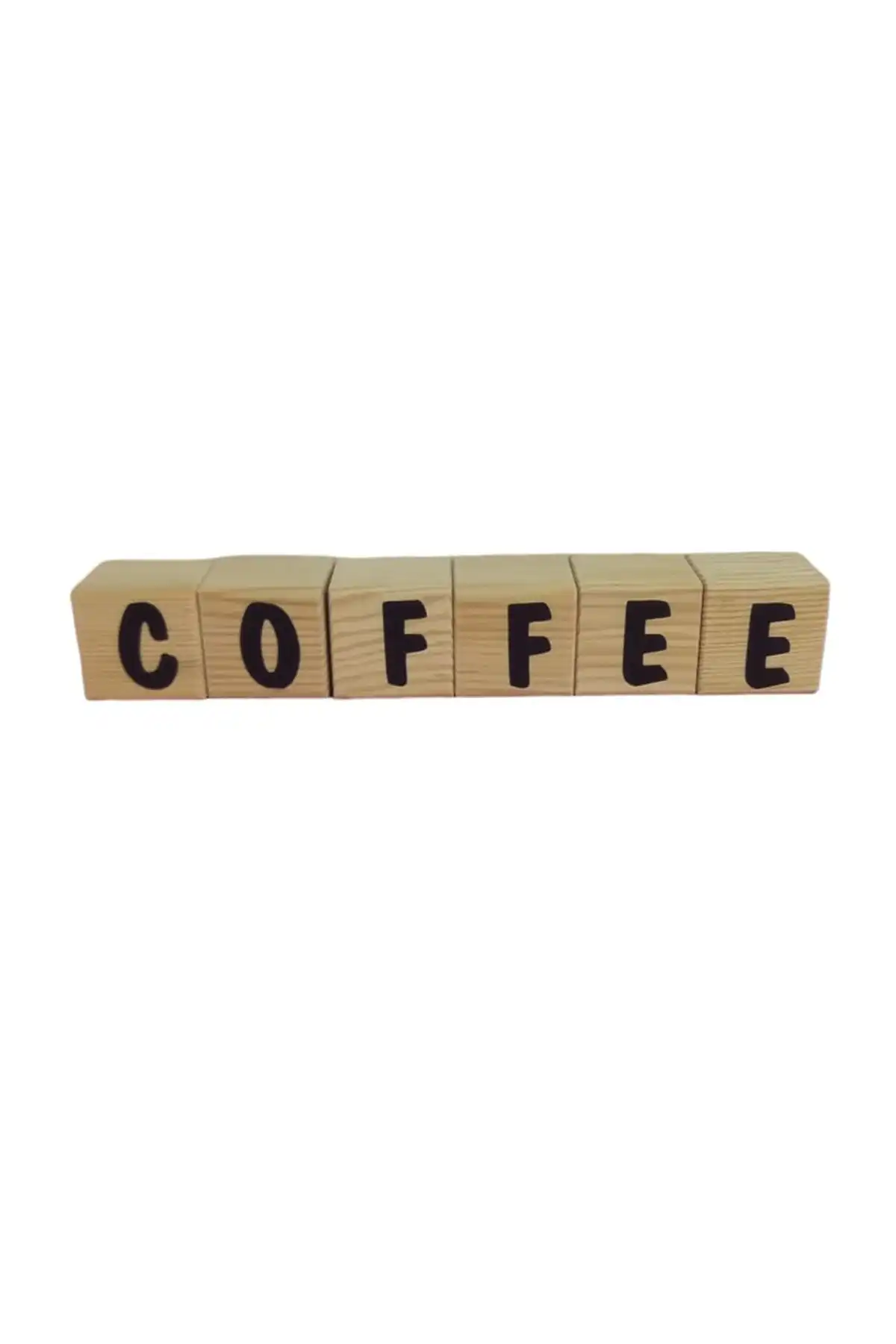 Vegüba COFFEE Yazılı Ahşap Küp: Rustik Tasarım ve Fonksiyonellik