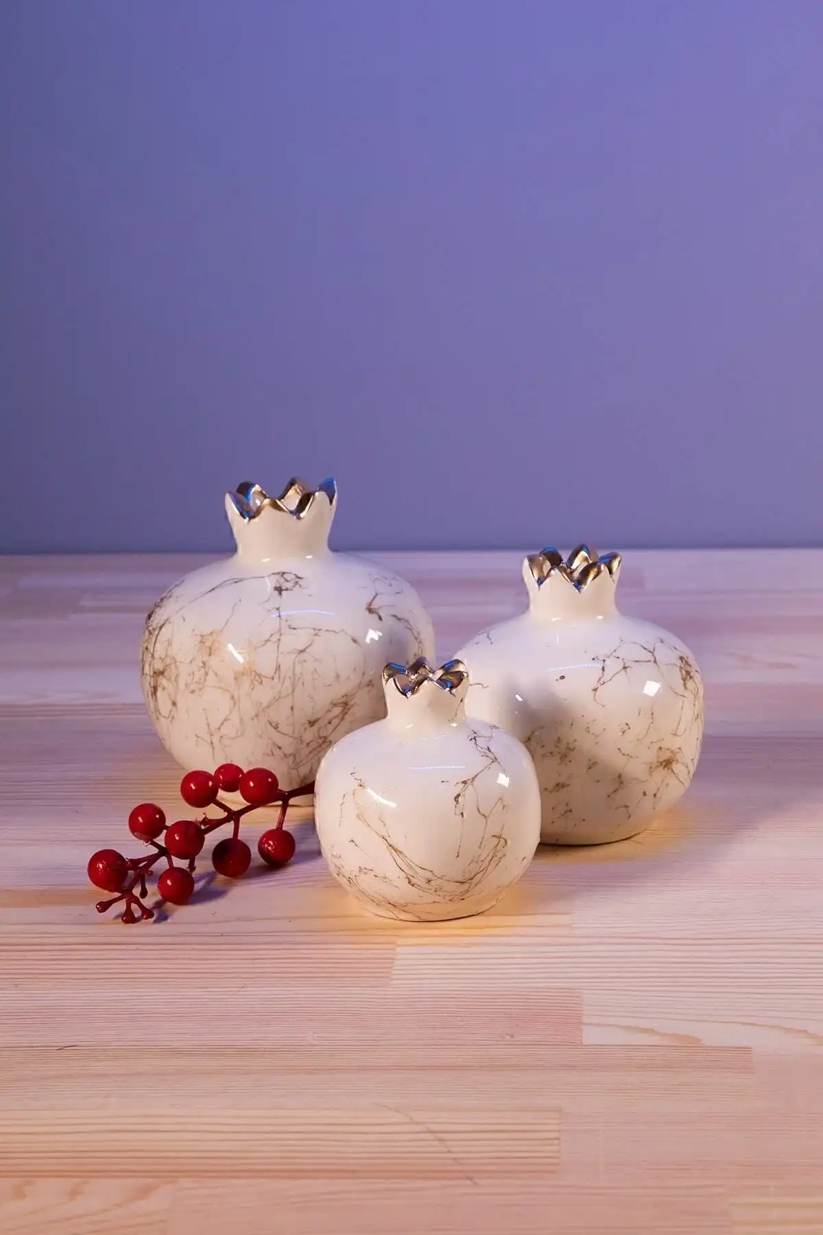 Decorandmore Dekoratif Seramik Nar Seti: Estetik ve Kullanışlı
