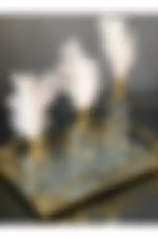 Masalsı Concept Üçlü Kristal Gold Tüylük: Zarif Dekoratif Obje