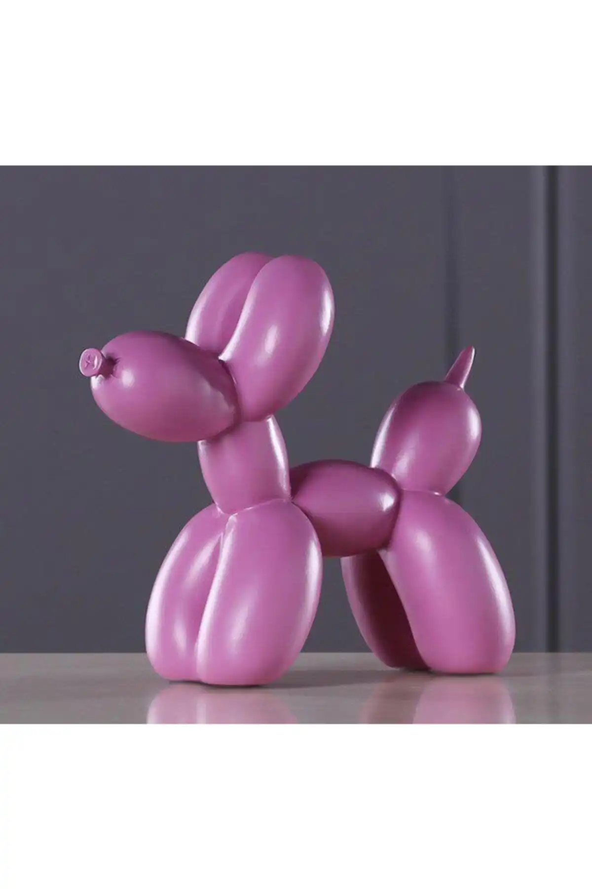 CajuArt Pembe Modern Büyük Boy 20 cm Balon Köpek Biblo ile Şık Dekorasyon