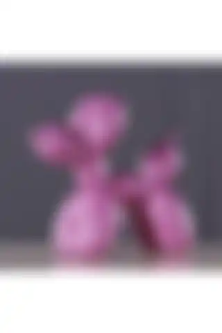 CajuArt Pembe Modern Büyük Boy 20 cm Balon Köpek Biblo ile Şık Dekorasyon
