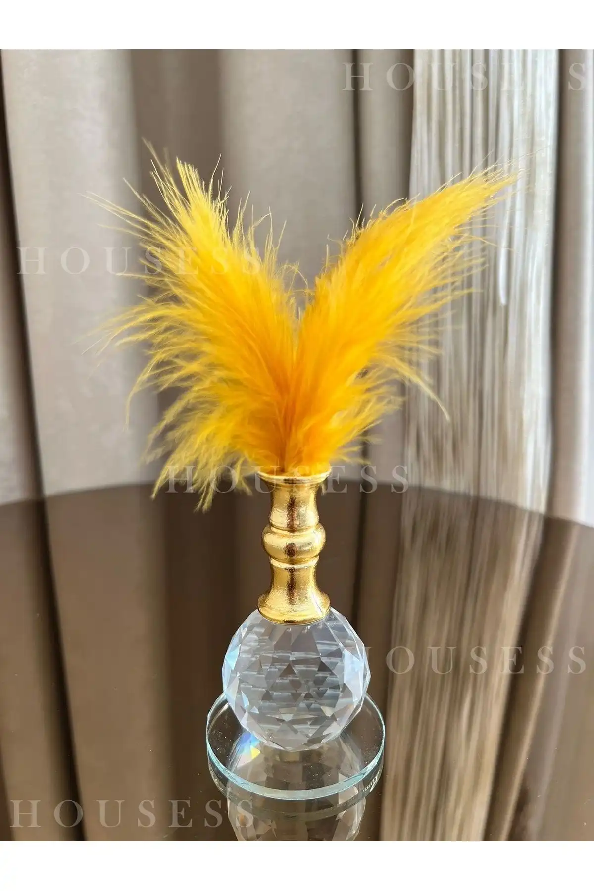 Housess Sarı Tüylü Gold Kristal Top Dekoratif Biblo Süs İncelemesi
