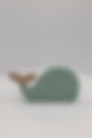 Mint Yeşil Dekoratif Ahşap Balina Bloğu ile Estetik Mekânlar Yaratın