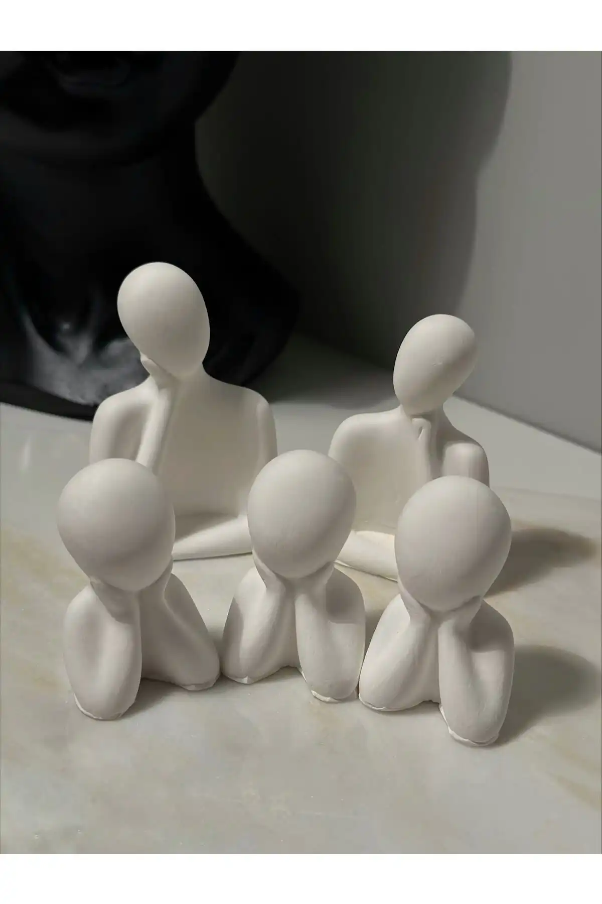 Bautinq Store Dekoratif Üç Çocuklu Aile Beton Biblo Heykel: Modern Tasarım
