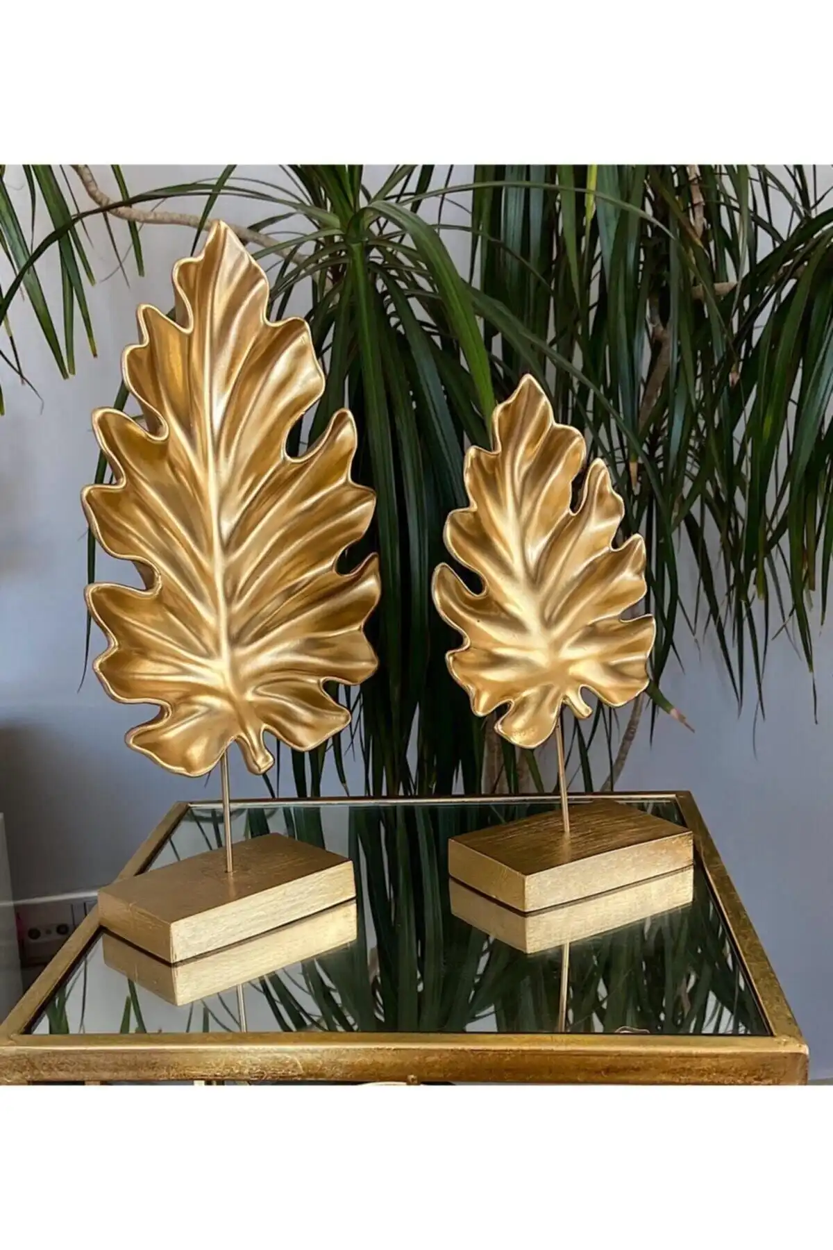 MS DECOR 2'li Şık Modern Çınar Yaprak Seti ile Dekorasyonunuzu Geliştirin