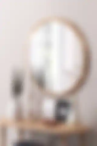 Miss aksesuar Wesna Dekoratif Yuvarlak Antre Hol Koridor Duvar Salon Mutfak Banyo Wc Ofis Aynası 46 Cm Ceviz