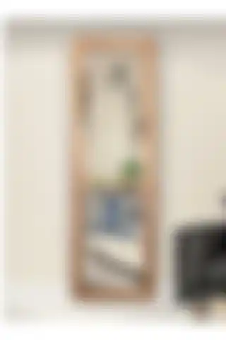 MİRRORSS Tütün renk ahşap çerçeve Duvar hol boy ayna (121x37)
