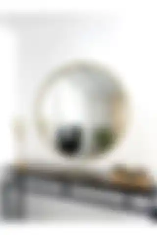 EFFE YAPI DEKOR Gold Metal Çerçeveli 80 Cm Yuvarlak Ayna