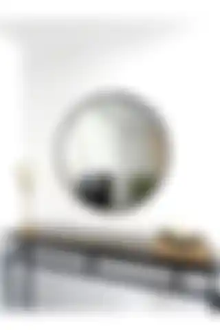 EFFE YAPI DEKOR Siyah Metal Çerçeveli Yuvarlak Ayna 70cm