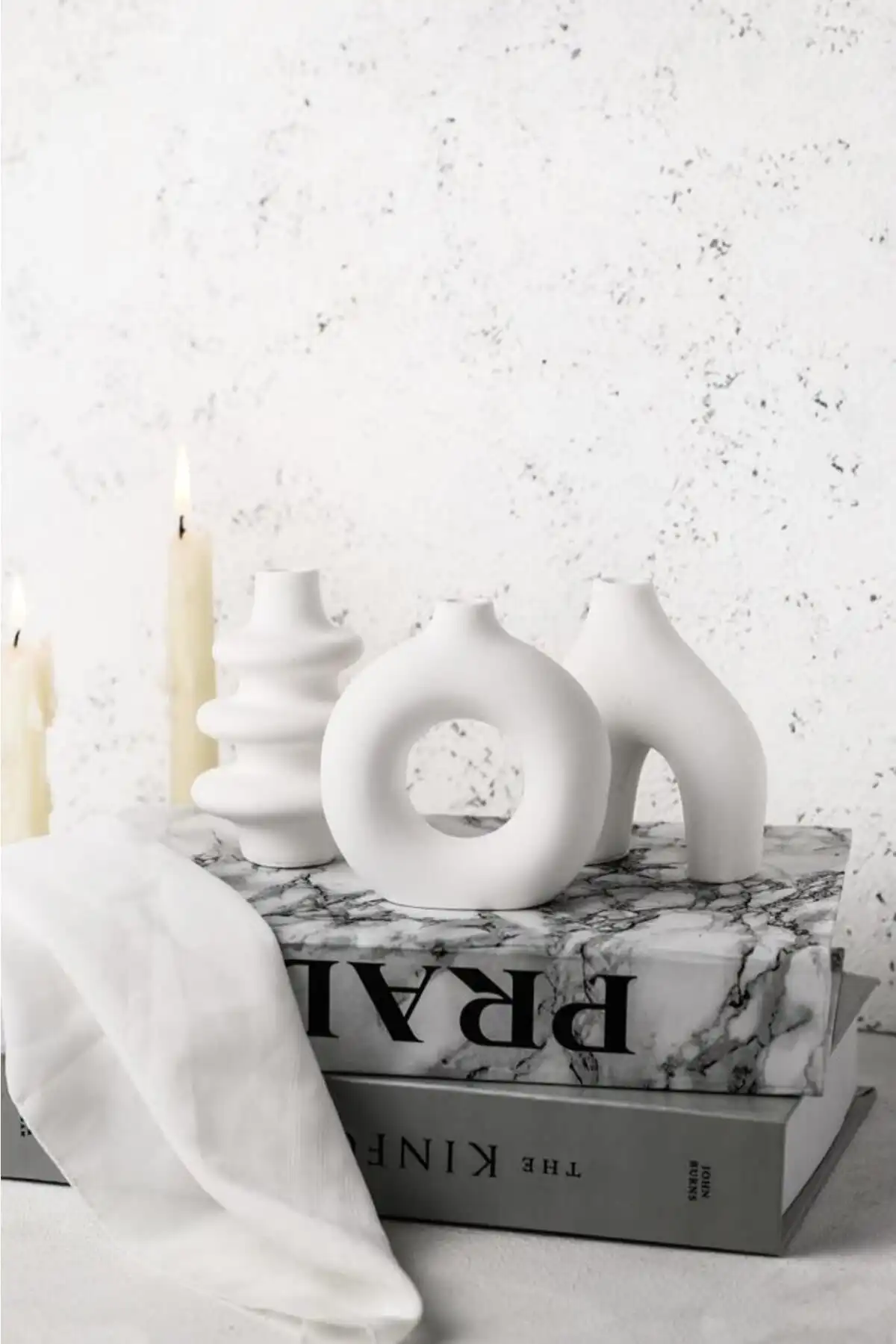 LALEZEN HOME Dekoratif Şık Minimal 3lü Şık Vazo Set
