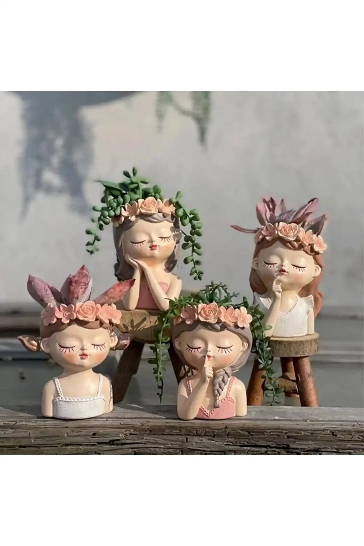 Lina Art El Yapımı 4 Lü Set: Dekoratif Lady Kızlar ile Şıklık Katın