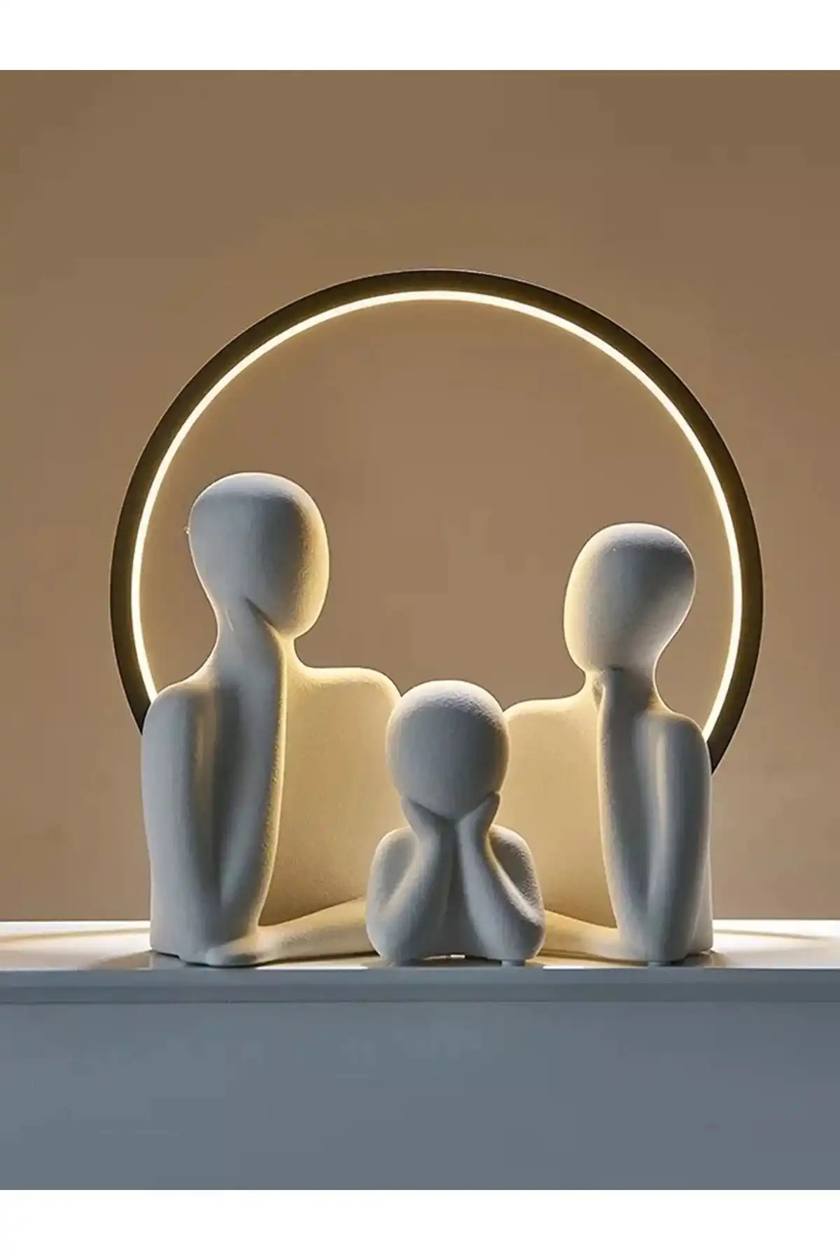 LINECRAFT Üçlü Aile Dekoratif Heykel Obje Biblo Seti ile Modern Estetik